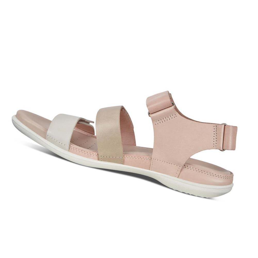 Women's Ecco Flash Flat Sandals Grey White / Rose | USA 177KOR